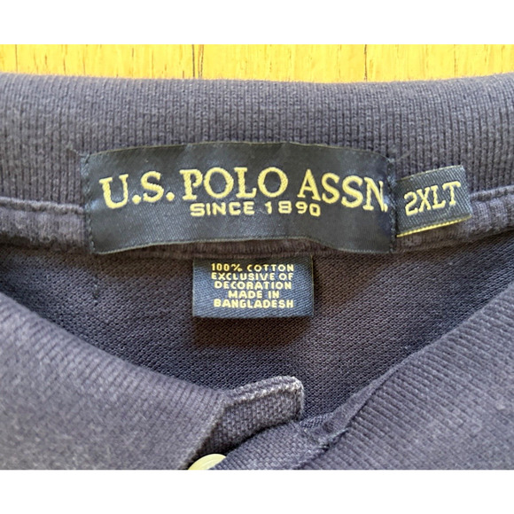 U.S. Polo Assn. Mens Polo Shirt Navy Blue Red Pony Size 2XLT - Picture 2 of 6